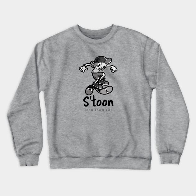 Kickflip Chronicles S'toon, Toon Town YXE Crewneck Sweatshirt by Stooned in Stoon